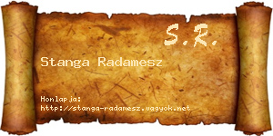 Stanga Radamesz névjegykártya